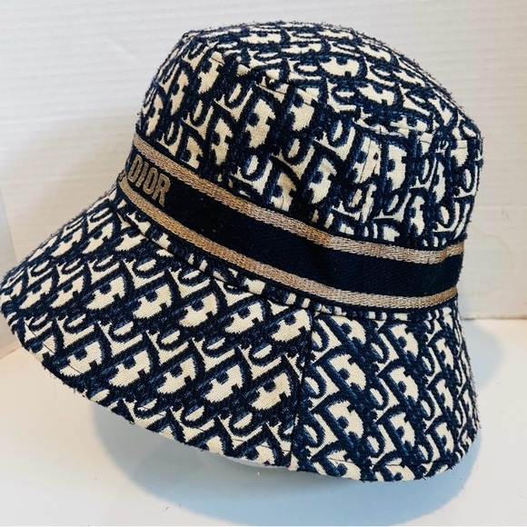 Dior Elegant Blue & Cream Bucket Hat - Picture 2 of 8